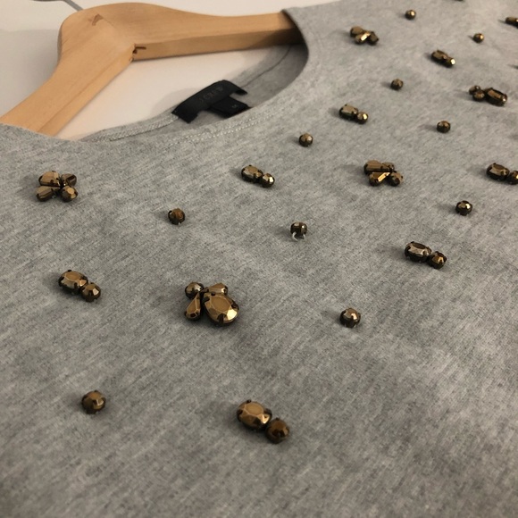 NWOT | J. Crew Jeweled Top | Short Sleeve | Size M - Picture 3 of 5